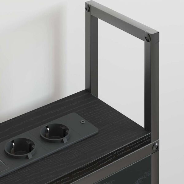 vidaXL Headboard de Rangement avec Station de Charge Ch&ecirc;ne noir 150 cm