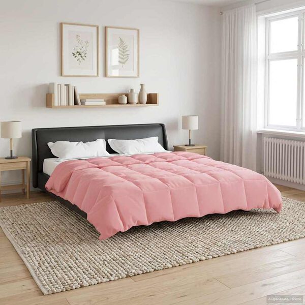 vidaXL Duvet d'&eacute;t&eacute; simple Matelass&eacute; Rose 200 x 200 cm Microfibre