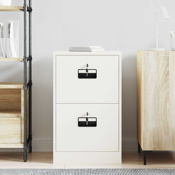 vidaXL Cabinet de Dossier avec tiroir Blanc 44 x 50 x 106.5 cm