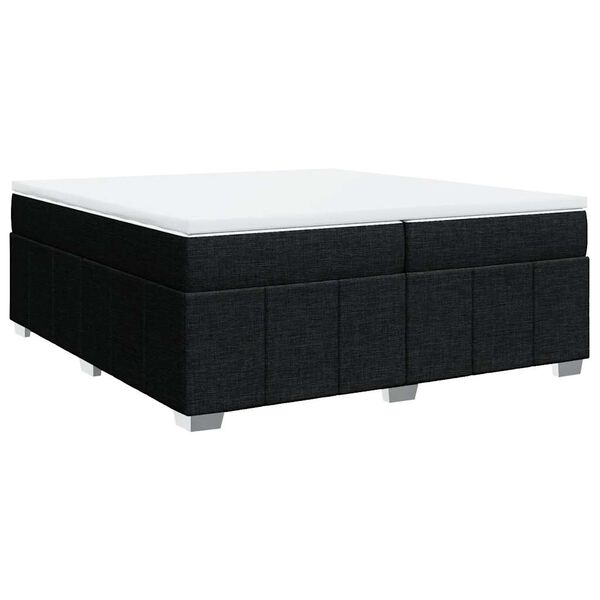 vidaXL Sommier &agrave; lattes de lit avec matelas Noir 200x200 cm Tissu