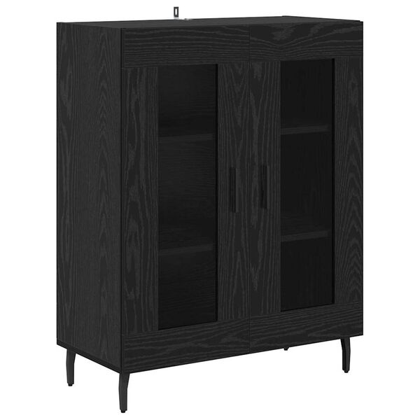 vidaXL Buffet Ch&ecirc;ne noir 69,5 x 34 x 90 cm Bois d'ing&eacute;nierie