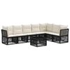 vidaXL Ensemble de canap&eacute; de jardin 8 pcs Noir polyrotin