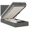 vidaXL Lit ottoman avec matelas et LED gris fonc&eacute; 90x200 cm tissu