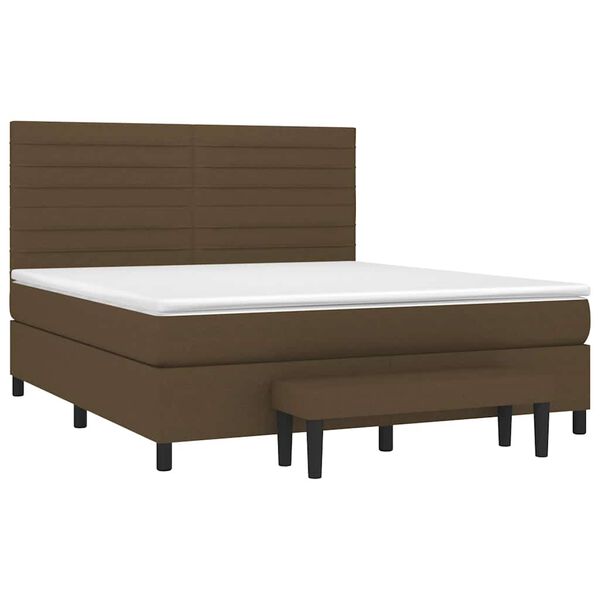 vidaXL Sommier &agrave; lattes de lit avec matelas Marron fonc&eacute; 180x200 cm