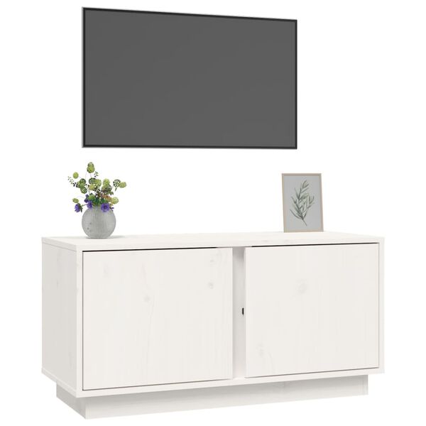 vidaXL Meuble TV Blanc 80x35x40,5 cm Bois de pin massif