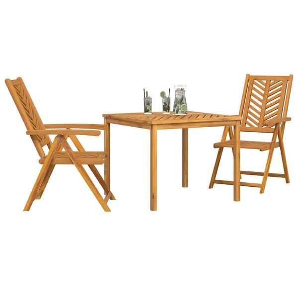 vidaXL Ensemble de salle à manger pour jardin 3 pcs Marron