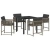 vidaXL Ensemble de salle &agrave; manger pour jardin 5 pc Gris polyrotin