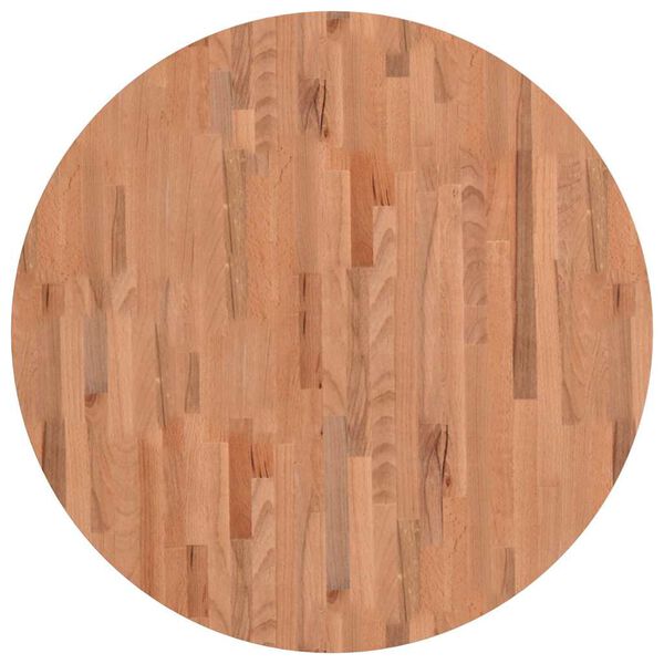 vidaXL Dessus de table &Oslash;90x4 cm rond bois massif de h&ecirc;tre