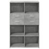 vidaXL Buffet haut gris b&eacute;ton 80x42,5x124 cm bois d'ing&eacute;nierie