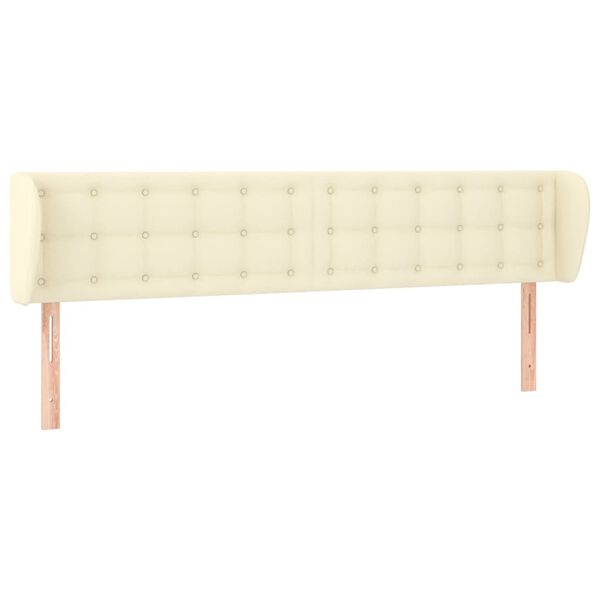 vidaXL T&ecirc;te de lit avec oreilles Cr&egrave;me 183x23x78/88 cm Similicuir