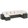 vidaXL Salon de jardin 7 pcs avec coussins noir r&eacute;sine tress&eacute;e
