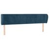 vidaXL T&ecirc;te de lit avec oreilles Bleu fonc&eacute; 203x23x78/88 cm Velours