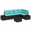 vidaXL Ensemble de canap&eacute; de jardin 6 pc Noir polyrotin
