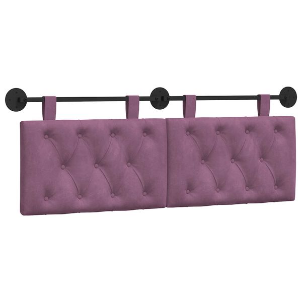 vidaXL T&ecirc;te de lit suspendue Pourpre 150 x 55 x 7 cm Velours