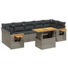 vidaXL Salon de jardin 8 pcs avec coussins gris r&eacute;sine tress&eacute;e