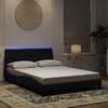 vidaXL Cadre de lit avec LED sans matelas Hanko noir 140x190 cm velours