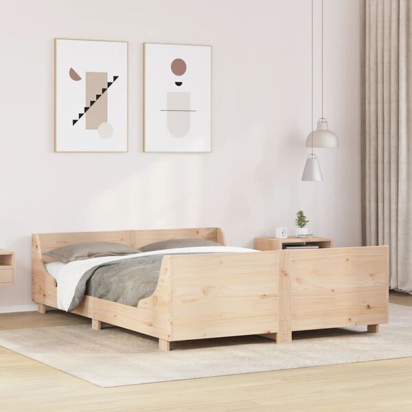 vidaXL Cadre de lit sans matelas 135x190 cm bois de pin massif