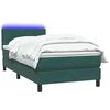 vidaXL Sommier &agrave; lattes de lit et matelas et LED vert fonc&eacute; 90x210 cm velours