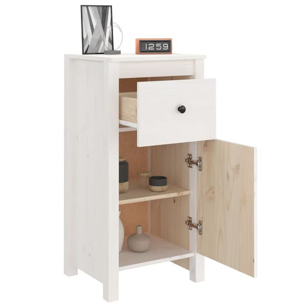 vidaXL Buffets 2 pcs blanc 40x35x80 cm bois massif de pin