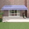 vidaXL Auvent r&eacute;tractable automatique bleu et blanc 5x3 m
