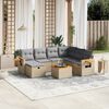 vidaXL Salon de jardin avec coussins 8pcs m&eacute;lange beige r&eacute;sine tress&eacute;e