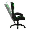 vidaXL Fauteuil de jeux vidéo avec LED RVB Vert et noir Similicuir