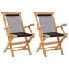 vidaXL Chaises pliantes (2 pi&egrave;ces) en teck massif et corde