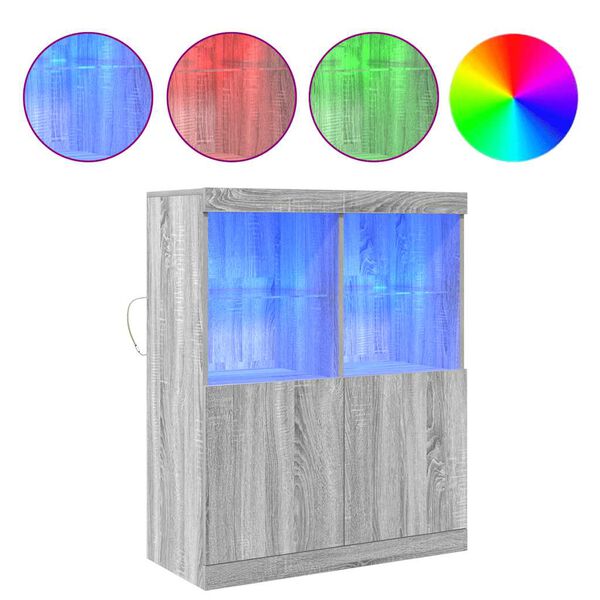 vidaXL Buffet sonoma gris 81x37x100 cm bois d'ing&eacute;nierie