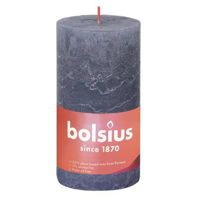 Bolsius Bougies pilier rustiques Shine 4 pcs 130x68 mm Bleu crépuscule