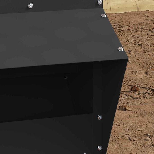 vidaXL Mangeoire pour poules Noir 20 x 25 x 35 cm Acier Lamin&eacute; &agrave; Froid