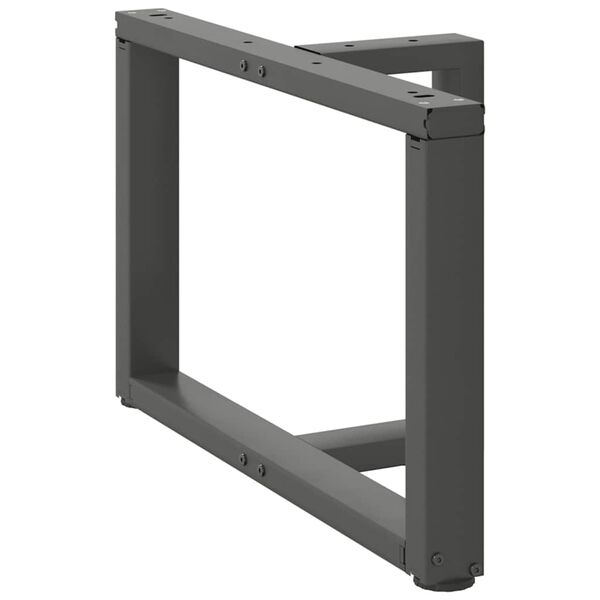 vidaXL Pieds de table basse en T, 2 pi&egrave;ces, anthracite, 70 x 25 x (42-43) cm, acier