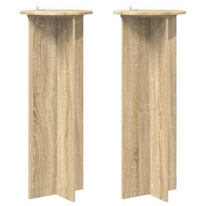 vidaXL Support de Plante 2 pc Ch&ecirc;ne Sonoma &Oslash;40 x 100 cm