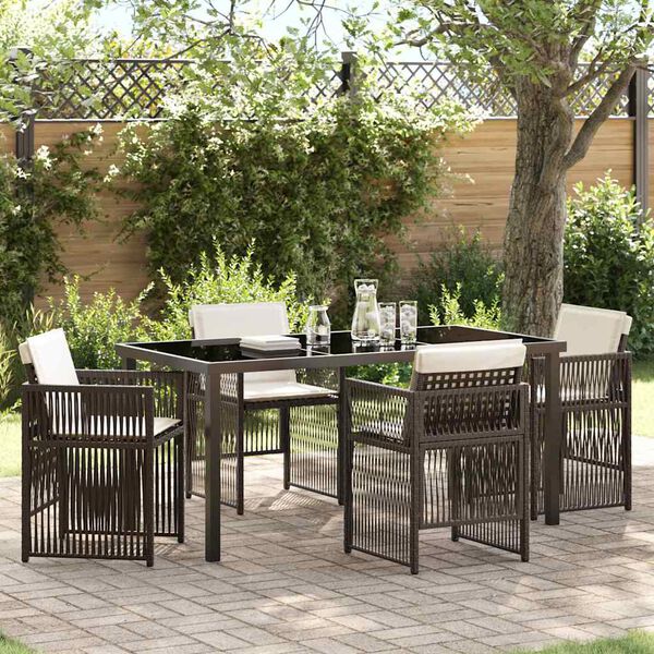 vidaXL Ensemble de salle à manger pour jardin 5 pcs Marron