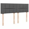 vidaXL Sommier &agrave; lattes de lit avec matelas Gris fonc&eacute; 160x200cm Tissu
