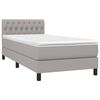 vidaXL Sommier &agrave; lattes de lit matelas LED Gris clair 100x200 cm Tissu