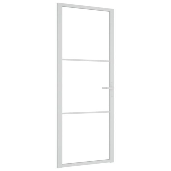 vidaXL Porte intérieure 83x201,5 cm Blanc Verre ESG et aluminium