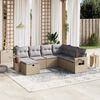 vidaXL Salon de jardin avec coussins 7pcs m&eacute;lange beige r&eacute;sine tress&eacute;e