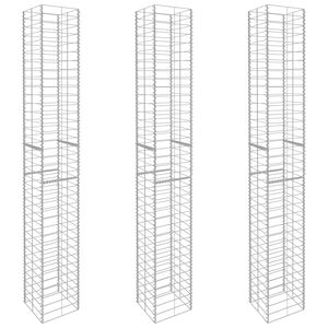 vidaXL Paniers de gabion 3 pcs Acier galvanisé 25x25x197 cm