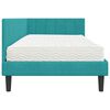 vidaXL Cadre de lit d'angle avec matelas 2 pcs Turquoise Velours