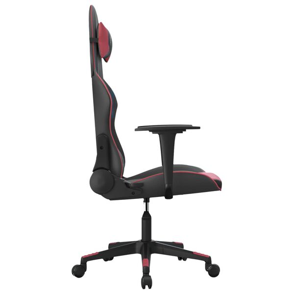 vidaXL Chaise de jeu Noir et rouge bordeaux Similicuir