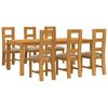 vidaXL Ensemble de salle &agrave; manger 7 pc Beige Bois de ch&ecirc;ne massif