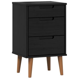 vidaXL Table de chevet MOLDE Noir 40 x 35 x 65 cm Bois de pin massif