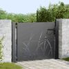 vidaXL Portail de jardin 100x100 cm en acier Corten avec motif gazon