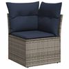 vidaXL Salon de jardin 8 pcs avec coussins gris r&eacute;sine tress&eacute;e