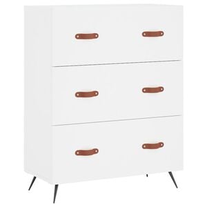 vidaXL Commode blanc 69,5 x 34 x 90 cm bois d'ing&eacute;nierie