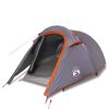 vidaXL Tente de camping tunnel 3 personnes gris et orange imperméable