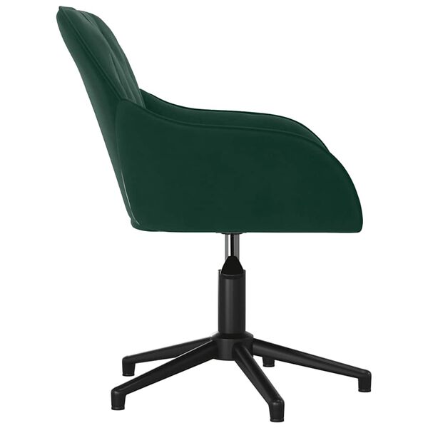 vidaXL Chaise pivotante de bureau Vert fonc&eacute; Velours