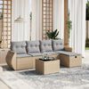 vidaXL Salon de jardin avec coussins 6pcs m&eacute;lange beige r&eacute;sine tress&eacute;e
