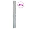 vidaXL Poteaux de cl&ocirc;ture 40 pcs argent&eacute; 160 cm&nbsp;acier galvanis&eacute;