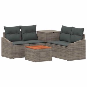 vidaXL Ensemble de Canap&eacute;s 6 pc Gris et Gris fonc&eacute;